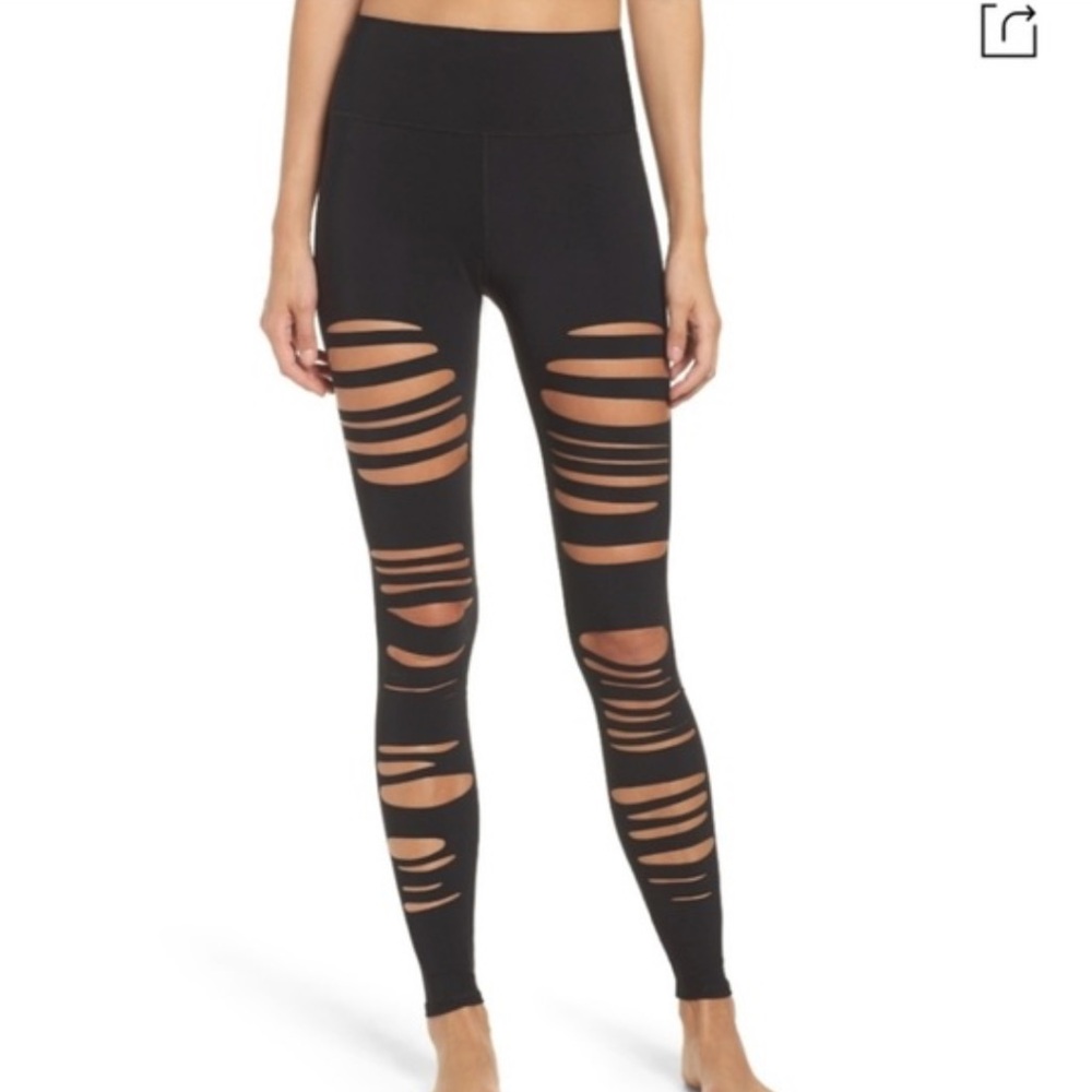 ALO Yoga Black Extreme Warrior Cutout Leggings M